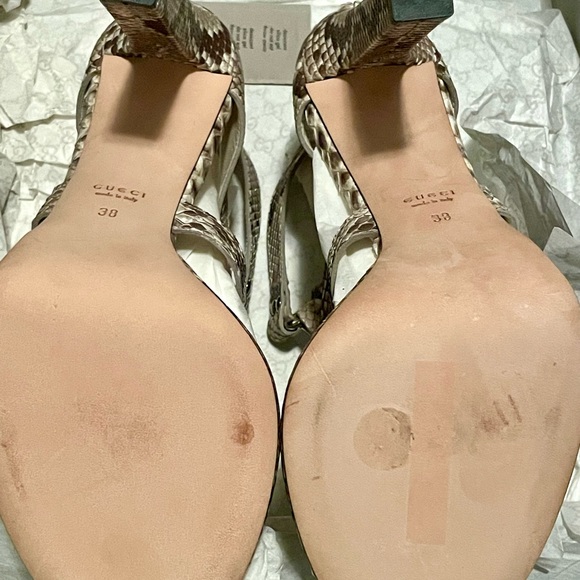 NIB~Authentic Gucci Snakeskin Gladiator heels - Picture 6 of 8